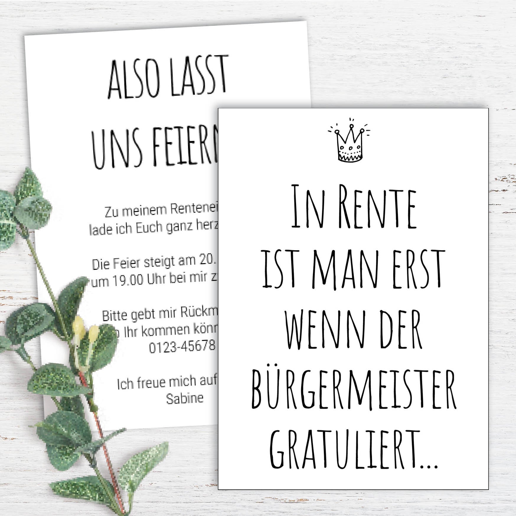 Ruhestand Einladung: In Rente ist man erst, wenn der Bürgermeister gratuliert